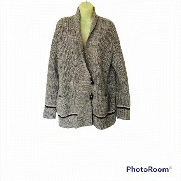 FarWest Sweaters - VINTAGE Icelandic-Chunky-hand-knit-Neutral-tone-Fisherman Winter Sweater. Large